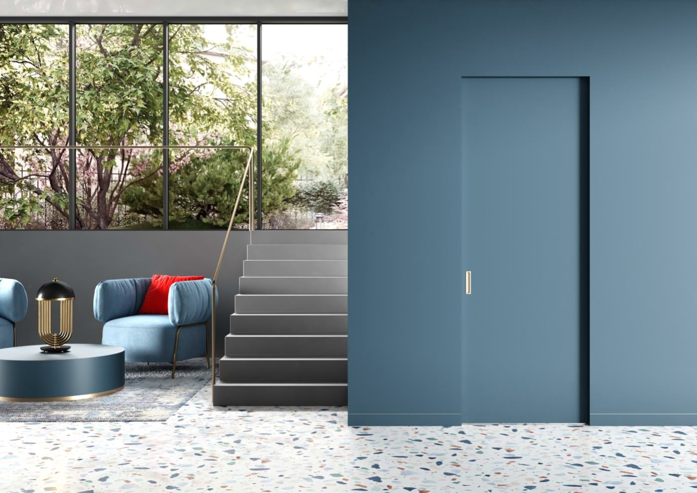 НОВИНКА! Одностворчатая сдвижная система пенал скрытого монтажа без обрамления проёма